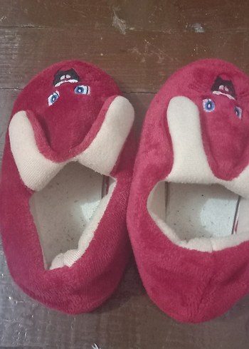 Kızlar için Nakışlı Kırmızı Sıcak Terlik - Görsel 3