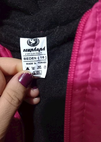 Fermuarlı Pembe kız çocuğu Mont - Görsel 4