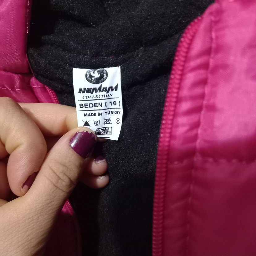 Fermuarlı Pembe kız çocuğu  Mont - Görsel 4