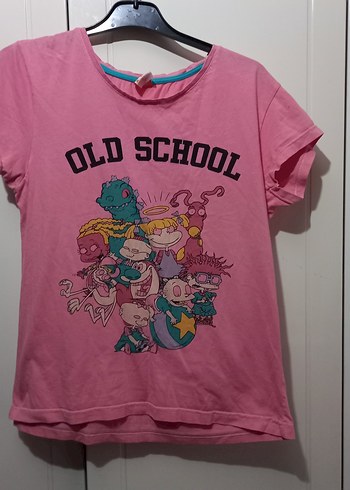 Kız Çocuk Pembe Baskılı Tişört - Görsel 2