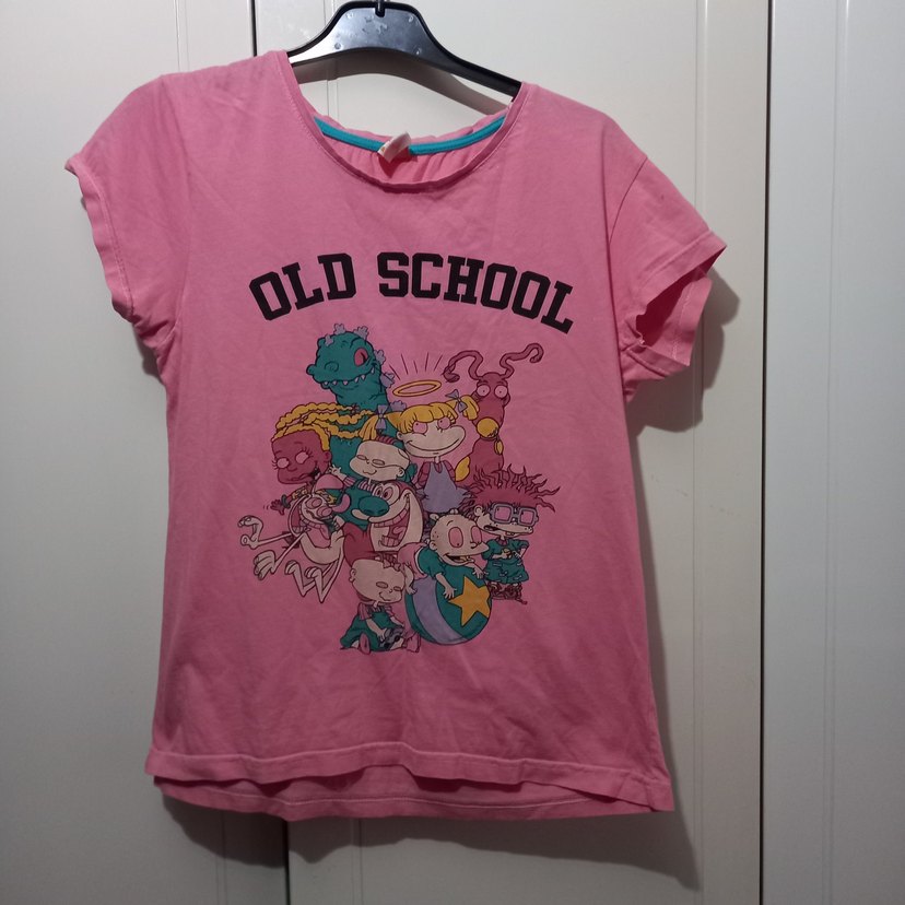 Kız Çocuk Pembe Baskılı Tişört - Görsel 2