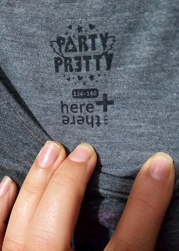 Gri Baskılı Uzun Kollu Kız Tişörtü - Görsel 6