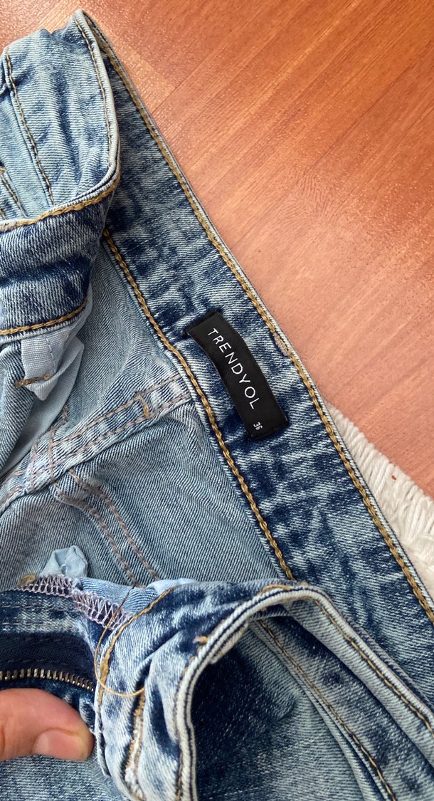 Düğmeli İspanyol Kesim Midi Kot Pantolon - Görsel 2