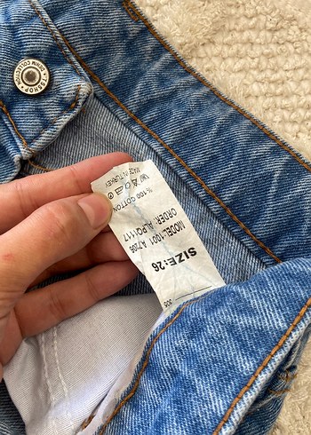 Mavi Rahat Kesim Midi Denim Kadın Pantolon - Görsel 4