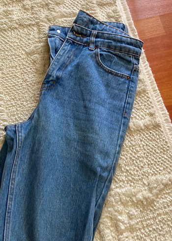 Mavi Rahat Kesim Midi Denim Kadın Pantolon - Görsel 5