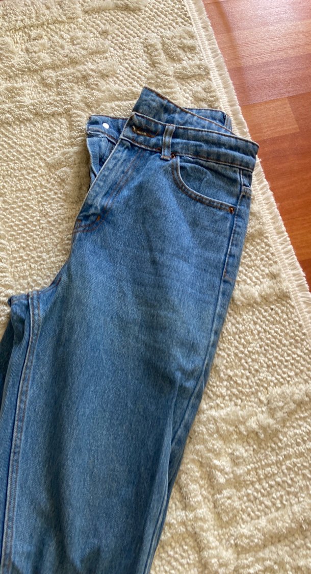 Mavi Rahat Kesim Midi Denim Kadın Pantolon - Görsel 5