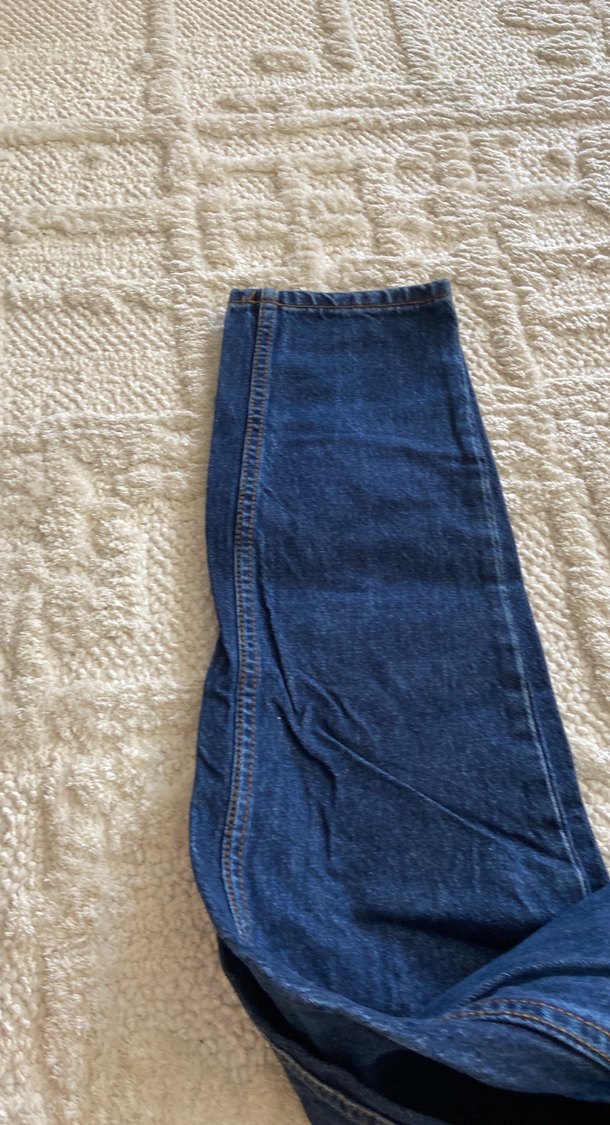 Lacivert Mom kesim Midi Kadın Kot Pantolon - Görsel 5