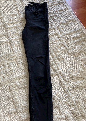 Siyah Kadın Denim Pantolon, Normal Boy, Dar Kesim - Görsel 5