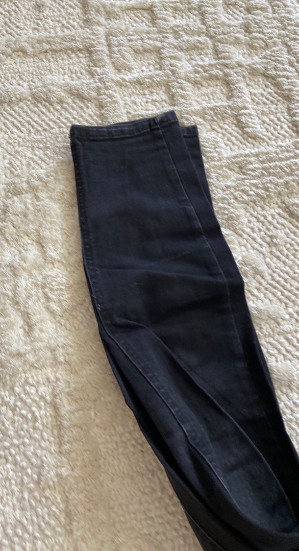 Siyah Kadın Denim Pantolon, Normal Boy, Dar Kesim - Görsel 3