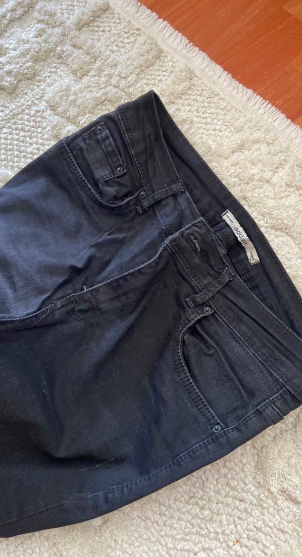 Siyah Kadın Denim Pantolon, Normal Boy, Dar Kesim - Görsel 2