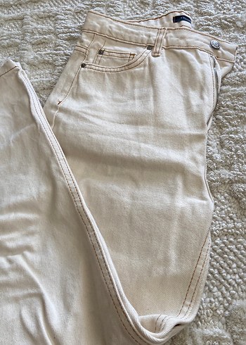 Bej Kadın Pamuklu Regular Fit Jean - Görsel 7