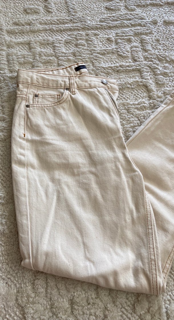 Bej Kadın Pamuklu Regular Fit Jean - Görsel 2