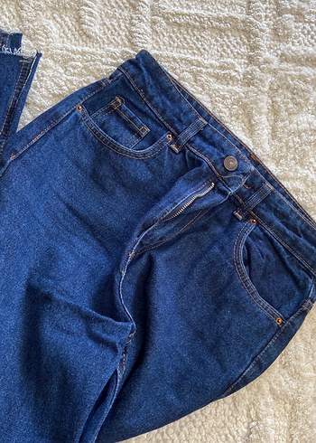 Lacivert Midi Denim Kadın Jean - Görsel 5