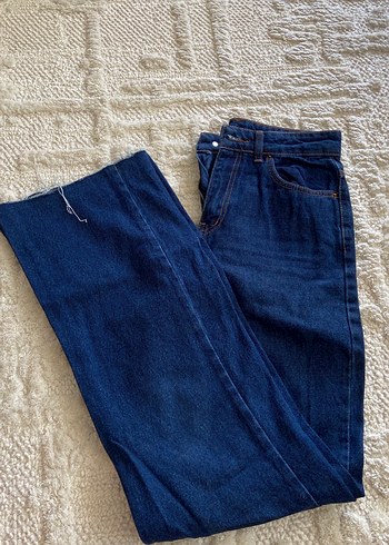 Lacivert Midi Denim Kadın Jean - Görsel 8