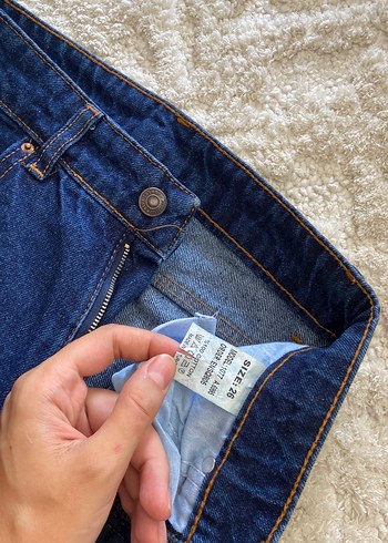 Lacivert Midi Denim Kadın Jean - Görsel 4