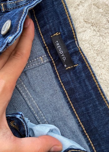 Kadın Lacivert Midi Boy Kot Pantolon - Görsel 5