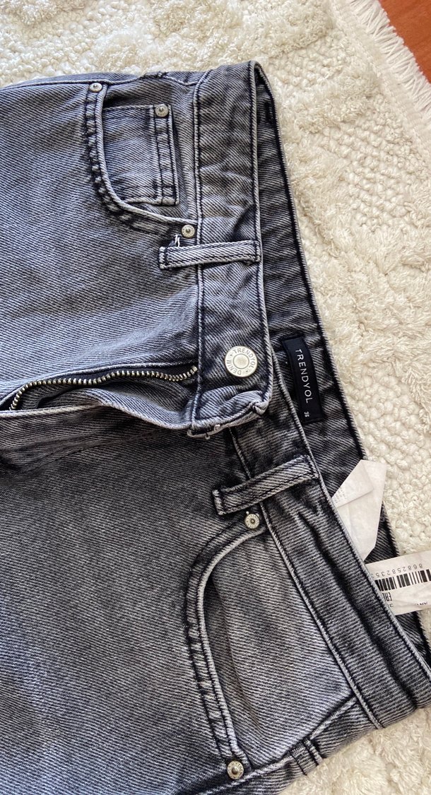 Gri mom jeans - Görsel 4