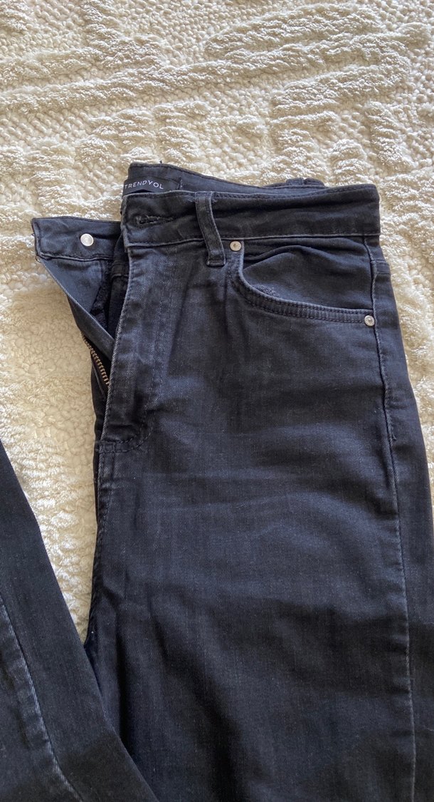Siyah Kadın Midi Boy Slim Denim Pantolon - Görsel 2