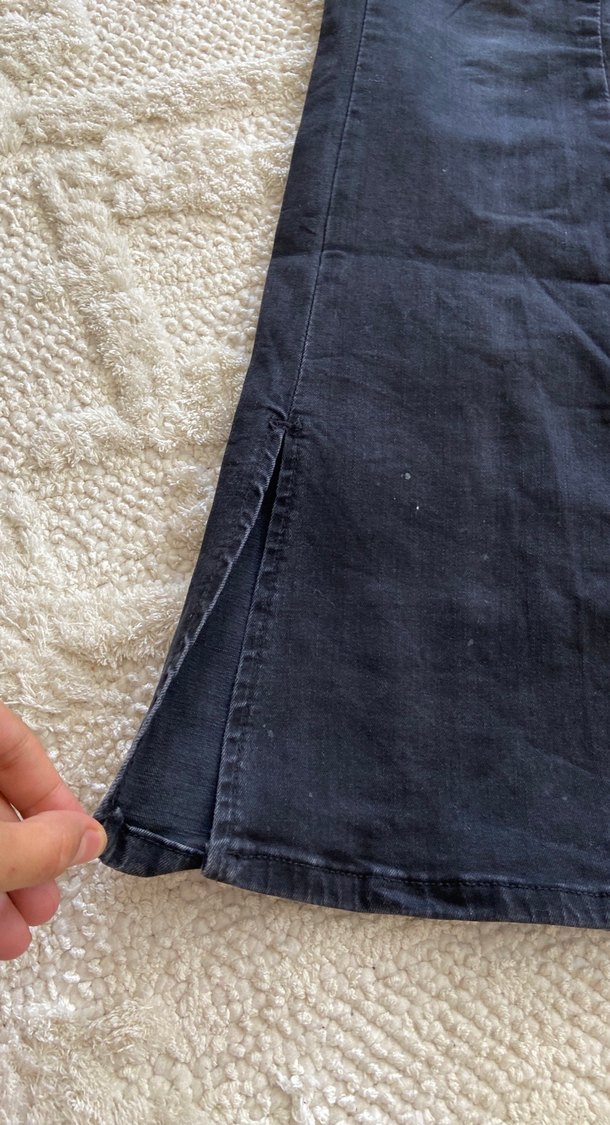 Siyah Kadın Midi Boy Slim Denim Pantolon - Görsel 5