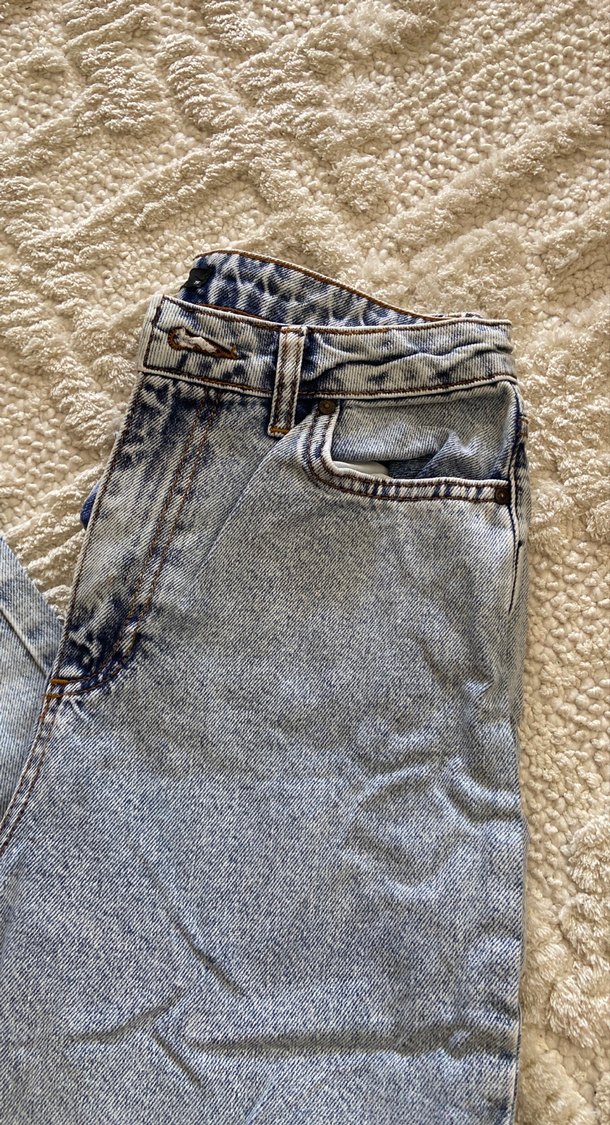 Düğmeli Gri Bol Kesim Midi Kot Pantolon - Görsel 2