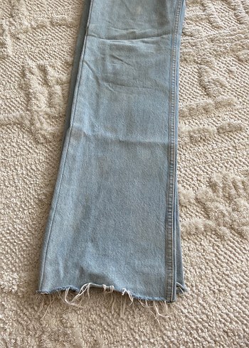 Kemerli Gri Mavi Kadın Denim Pantolon - Görsel 8