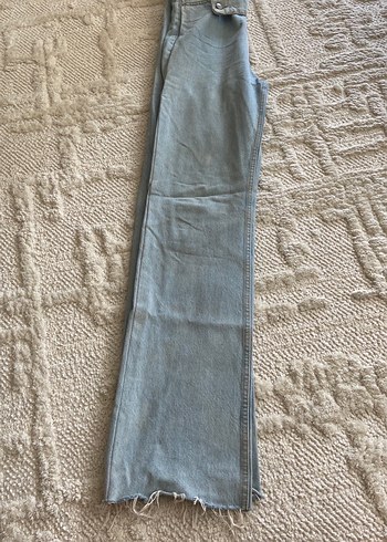 Kemerli Gri Mavi Kadın Denim Pantolon - Görsel 7