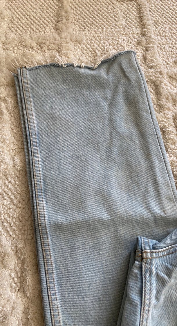 Kemerli Gri Mavi Kadın Denim Pantolon - Görsel 3