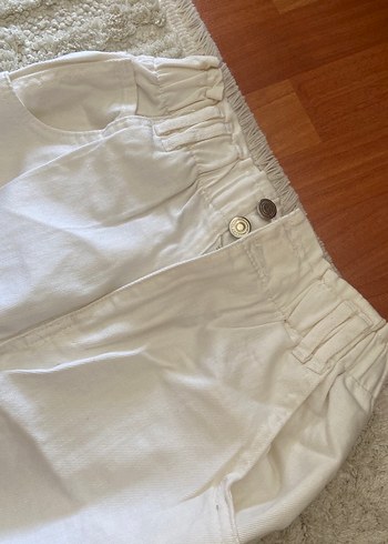 Beyaz Keten Rahat Kesim Kot - Görsel 2