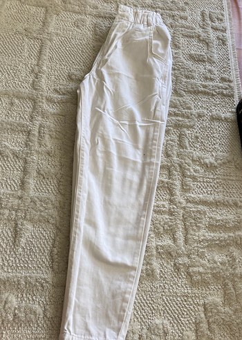 Beyaz Keten Rahat Kesim Kot - Görsel 6