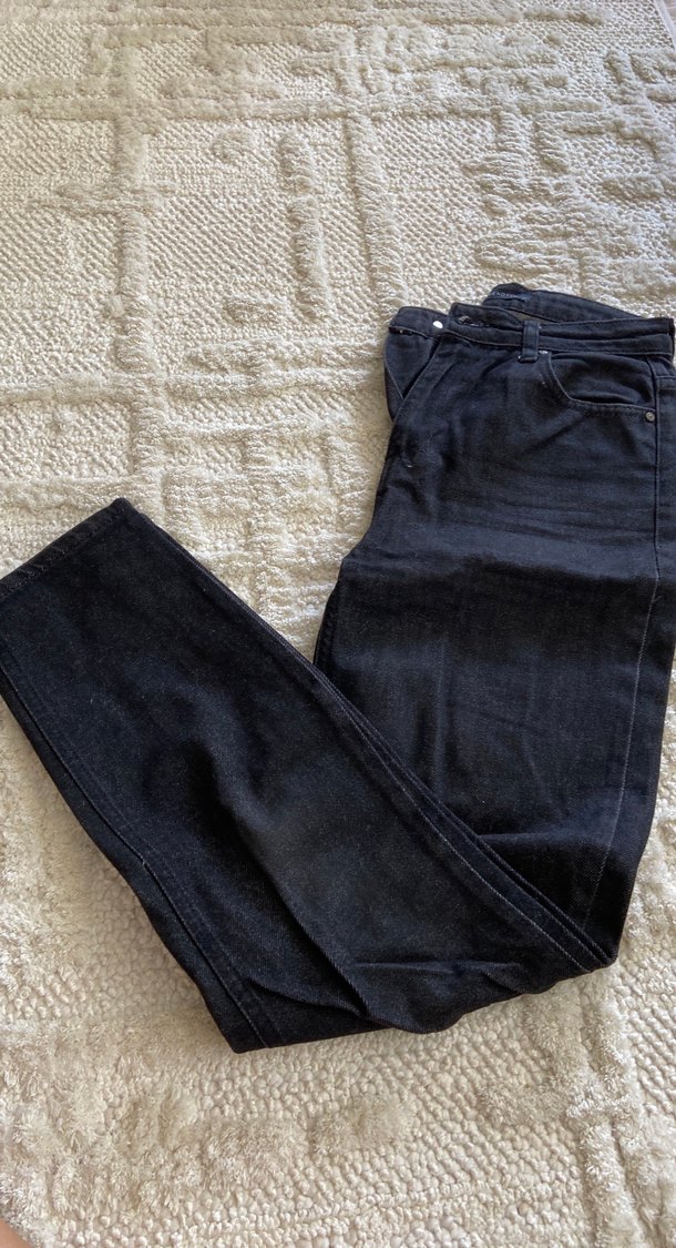 Siyah Midi Kadın Denim Jean - Görsel 3