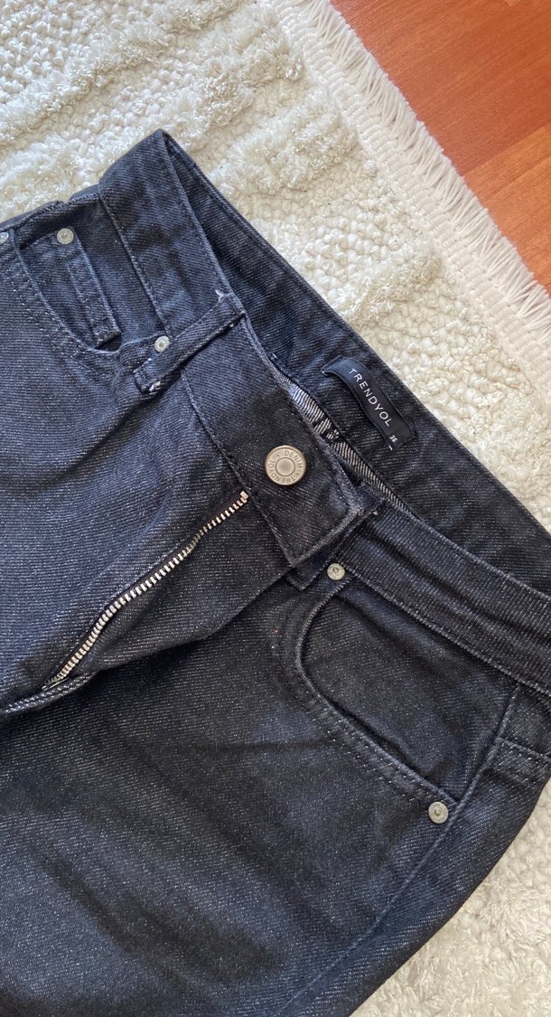 Siyah Midi Kadın Denim Jean - Görsel 2