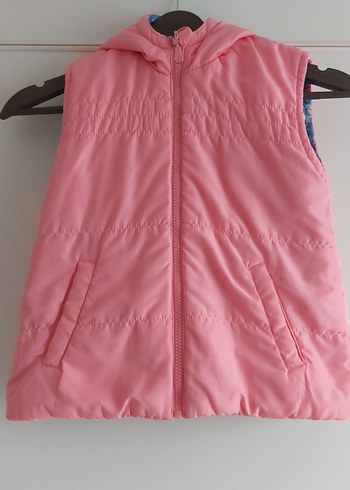 Çiçek Desenli Kapüşonlu Kız Yeleği - Görsel 5