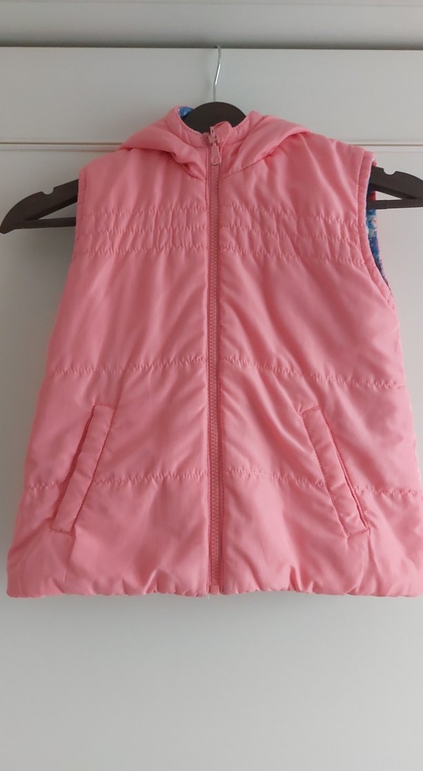 Çiçek Desenli Kapüşonlu Kız Yeleği - Görsel 5