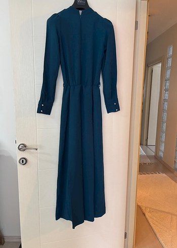 Uzun Kollu Lacivert Kadın tulum - Görsel 3