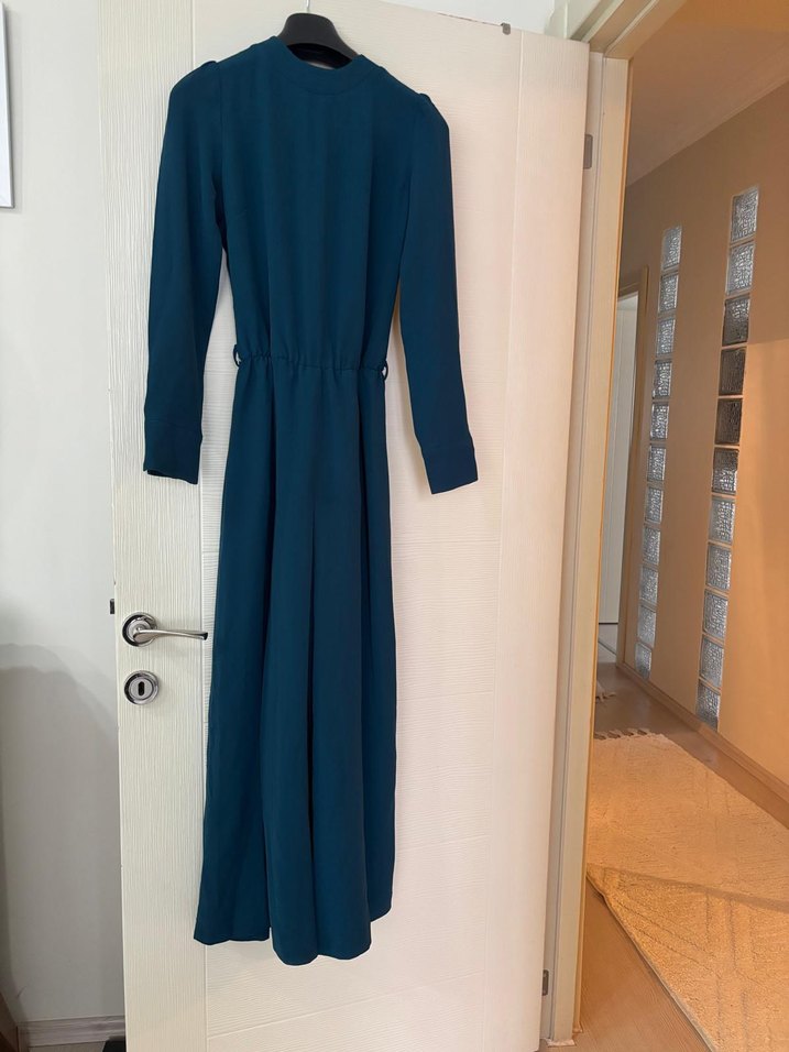 Uzun Kollu Lacivert Kadın tulum - Görsel 2