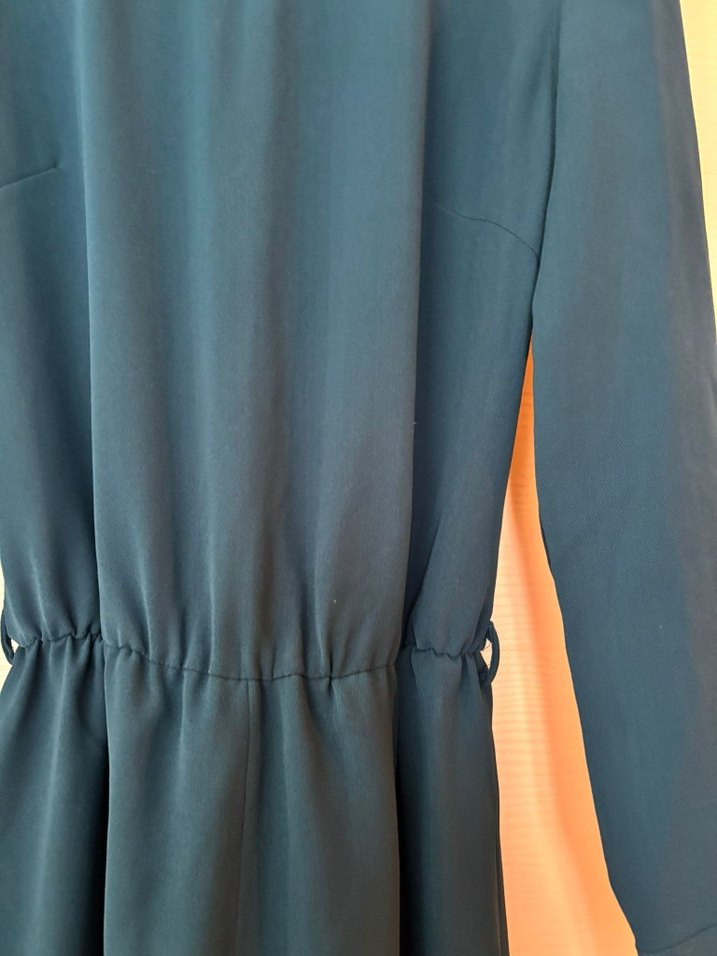 Uzun Kollu Lacivert Kadın tulum - Görsel 5