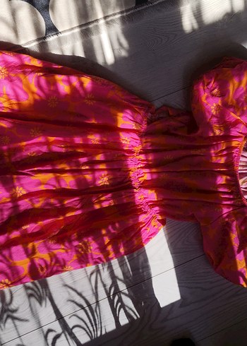 Pembe Batik Desenli kız elbisesı