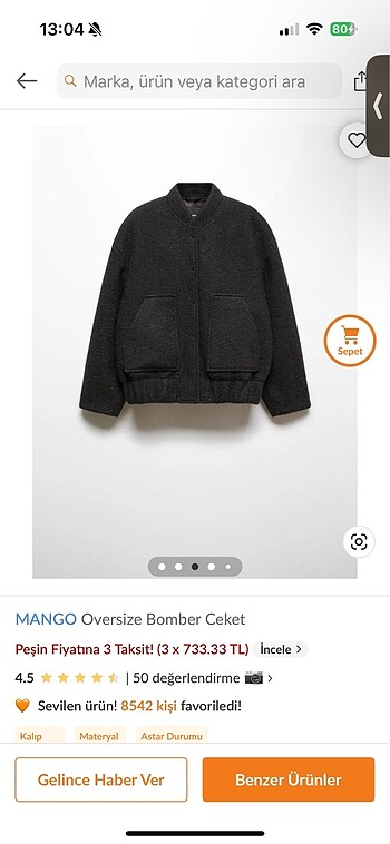 Mango Mango oversize bomber ceket