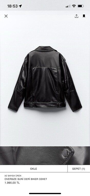 m Beden Oversize suni deri biker ceket