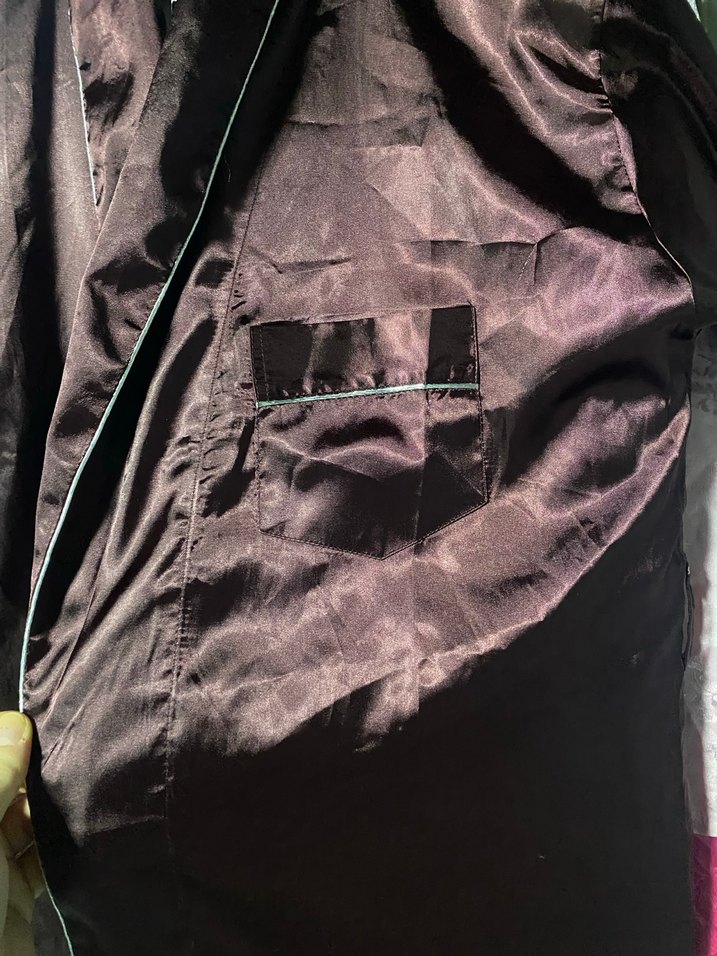 Bordo erkek espuar Uzun Bohem Kimono - Görsel 5