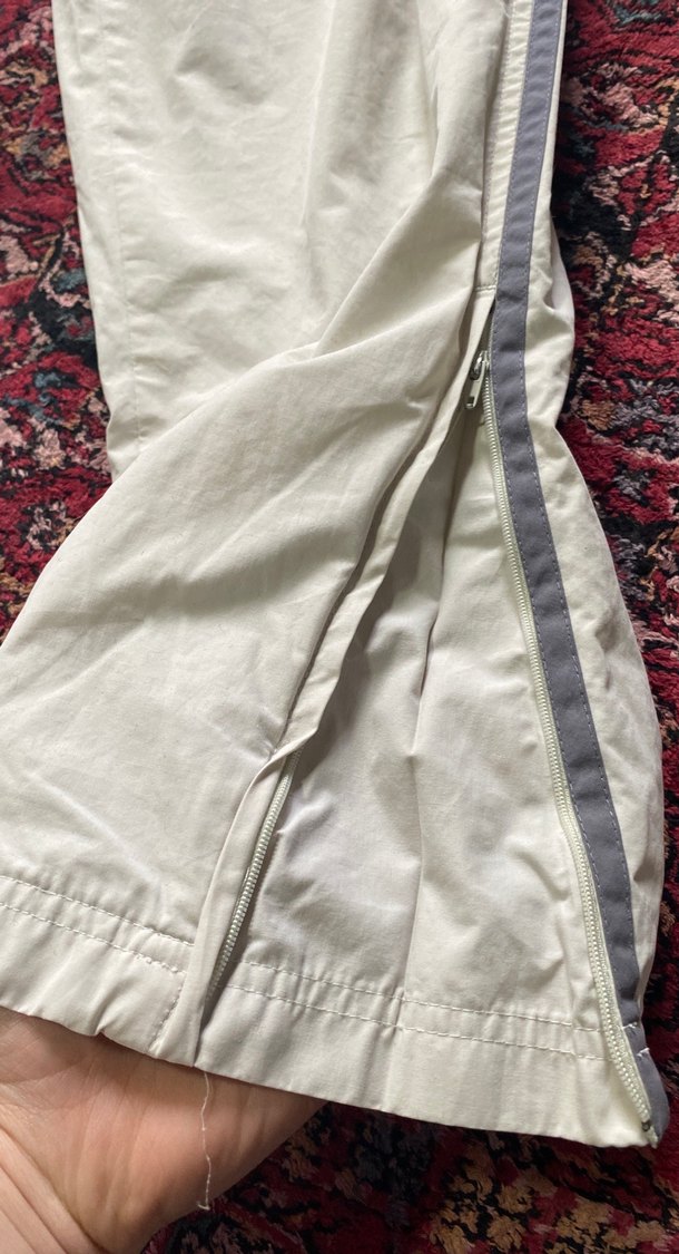 Orijinal Erkek Beyaz Rahat Kesim Kumaş Pantolon tarzı eşofman - Görsel 3