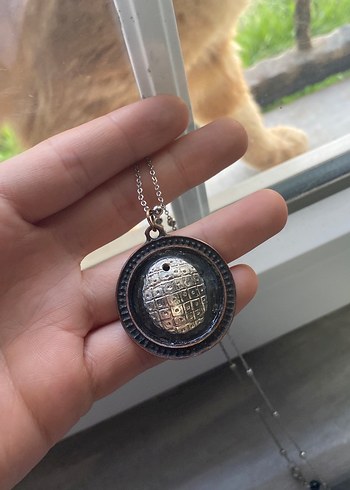 Parlak Kahverengi Kedi Aksesuarı Kolye eskitme WİNTAGE  - Görsel 3