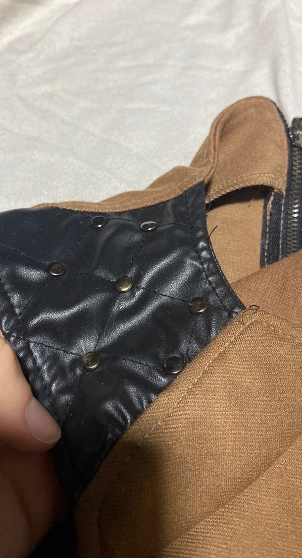 Kahverengi Coffee Renginde Kolsuz Midi Elbise - Görsel 4