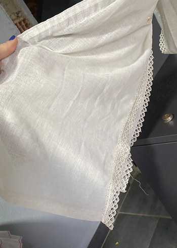 Nakışlı Bohem krem Rengi mutfak perdesi - Görsel 2