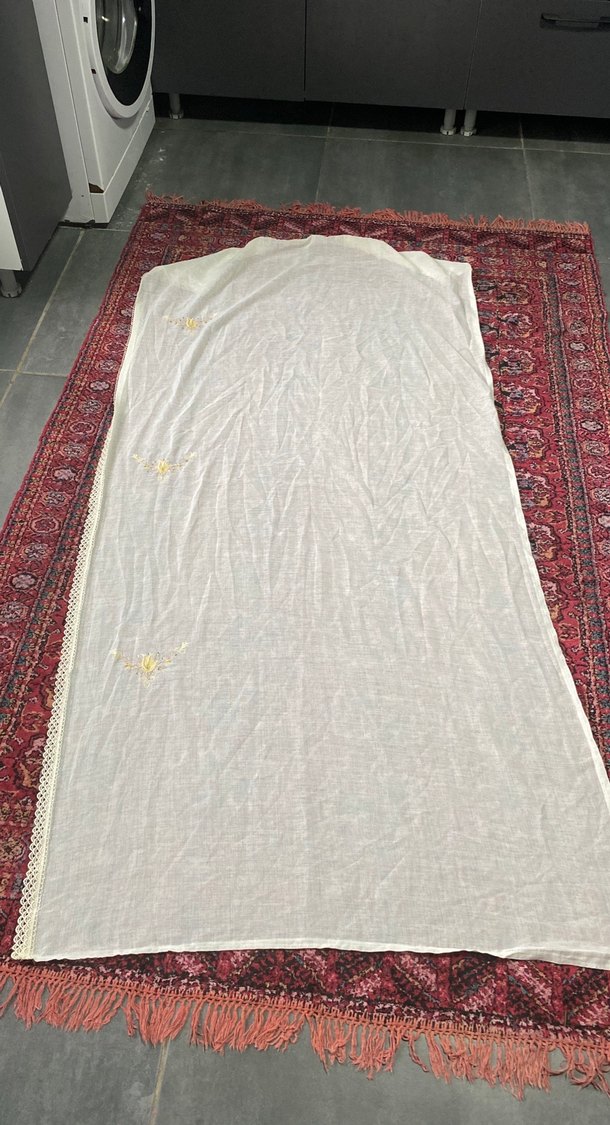 Nakışlı Bohem krem Rengi mutfak perdesi - Görsel 3