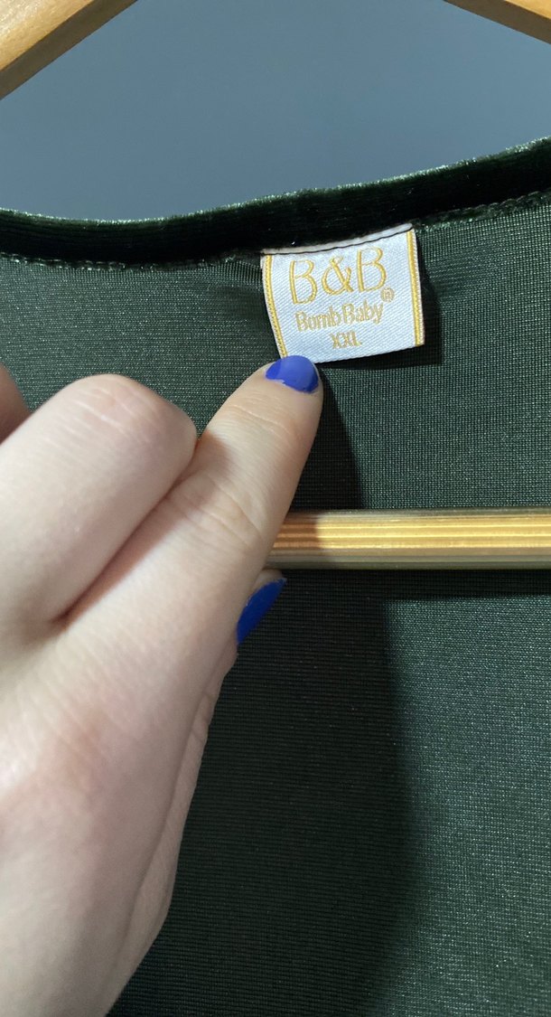 Kadın kadife kaide Yeşili Uzun Bohem Salaş Hırka - Görsel 3