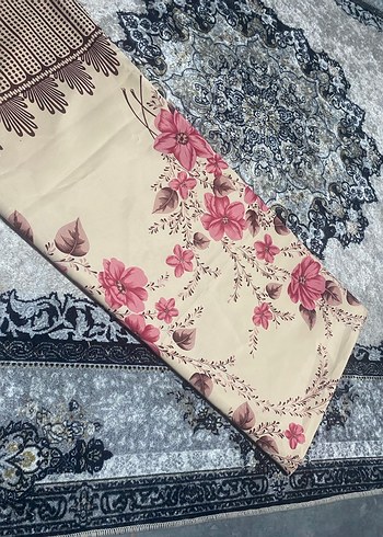 2 ADET Püsküllü çiçek desenli Kahverengi WİNTAGE perde - Görsel 3