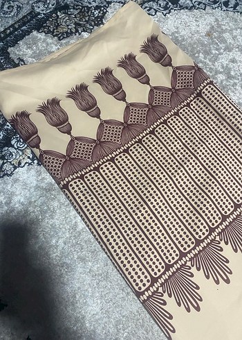 2 ADET Püsküllü çiçek desenli Kahverengi WİNTAGE perde - Görsel 2