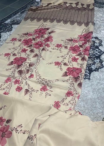 2 ADET Püsküllü çiçek desenli Kahverengi WİNTAGE perde - Görsel 6