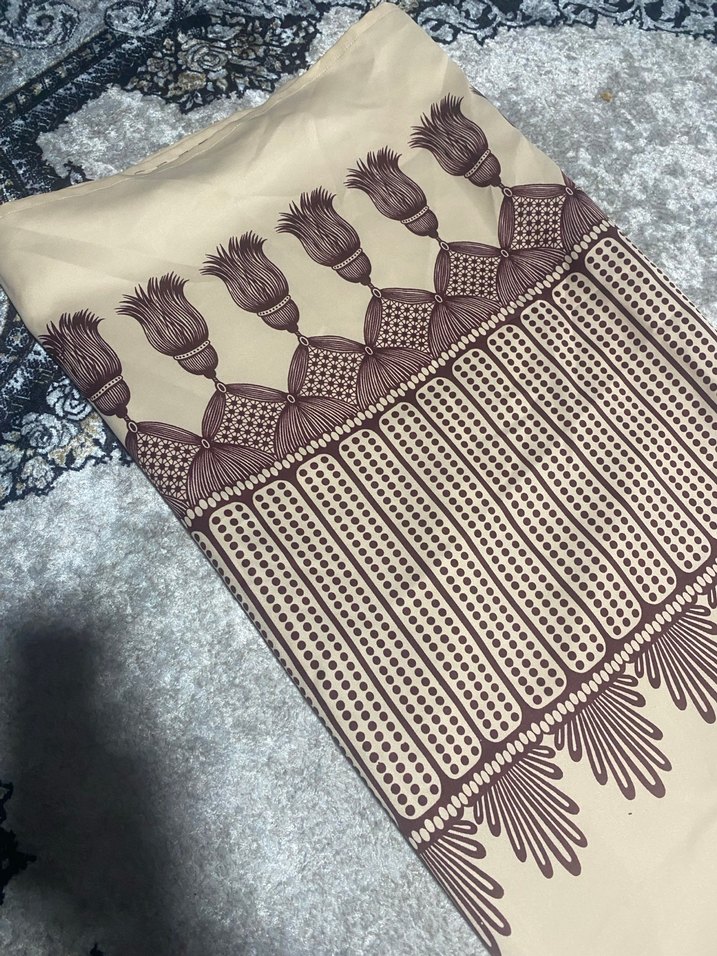 2 ADET Püsküllü çiçek desenli Kahverengi WİNTAGE perde - Görsel 2